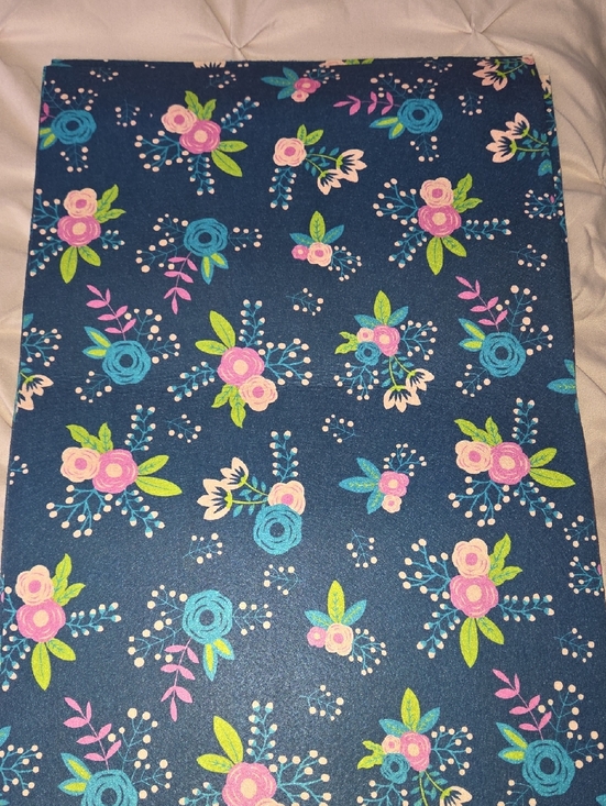 Hobby Lobby Other - Hobby Lobby Navy Floral with Pink and Teal Blooms Felt Sheets